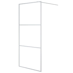 vidaXL Walk-in Shower Wall Silver 90x195 cm Clear ESG Glass Shower Screen