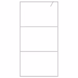 vidaXL Walk-in Shower Wall Silver 100x195 cm Clear ESG Glass Shower Screen