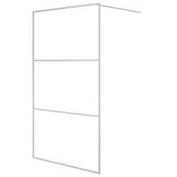 vidaXL Walk-in Shower Wall Silver 115x195 cm Clear ESG Glass Shower Screen