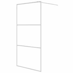 vidaXL Walk-in Shower Wall White 100x195 cm Clear ESG Glass Shower Screen