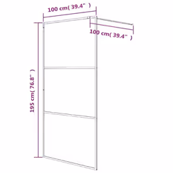vidaXL Walk-in Shower Wall White 100x195 cm Clear ESG Glass Shower Screen - Additional view 4