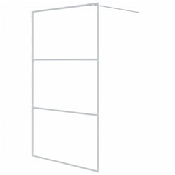 vidaXL Walk-in Shower Wall White 115x195 cm Clear ESG Glass Shower Screen
