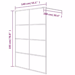 vidaXL Walk-in Shower Wall Black 140x195 cm Half Frosted ESG Glass Shower Wall - Additional view 4