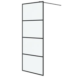 vidaXL Walk-in Shower Wall Black 80x195 cm Frosted ESG Glass Shower Screen