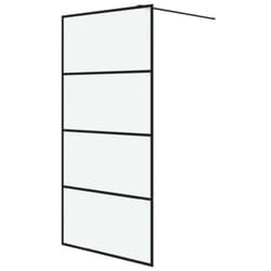 vidaXL Walk-in Shower Wall Black 100x195 cm Frosted ESG Glass Shower Screen