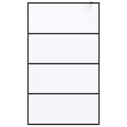 vidaXL Walk-in Shower Wall Black 115x195 cm Frosted ESG Glass Shower Screen