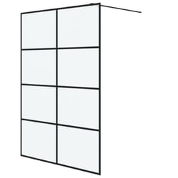 vidaXL Walk-in Shower Wall Black 140x195 cm Frosted ESG Glass Shower Screen