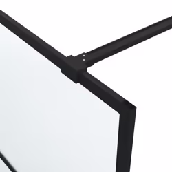 vidaXL Walk-in Shower Wall Black 140x195 cm Frosted ESG Glass Shower Screen - Additional view 5