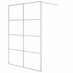 vidaXL Walk-in Shower Wall Silver 140x195 cm Clear ESG Glass Shower Screen
