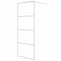 vidaXL Walk-in Shower Wall White 80x195 cm Clear ESG Glass Shower Enclosure
