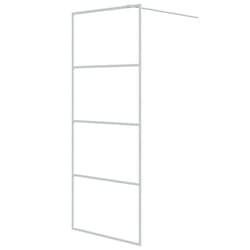 vidaXL Walk-in Shower Wall White 80x195 cm Clear ESG Glass Shower Enclosure