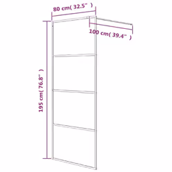 vidaXL Walk-in Shower Wall White 80x195 cm Clear ESG Glass Shower Enclosure