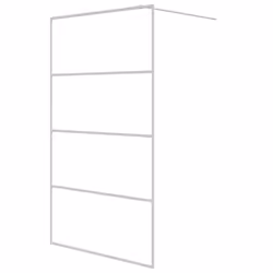 vidaXL Walk-in Shower Wall White 115x195 cm Clear ESG Glass Shower Screen
