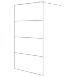 vidaXL Walk-in Shower Wall White 115x195 cm Clear ESG Glass Shower Screen