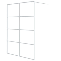 vidaXL Walk-in Shower Wall White 140x195 cm Clear ESG Glass Shower Screen