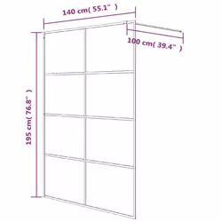 vidaXL Walk-in Shower Wall White 140x195 cm Clear ESG Glass Shower Screen