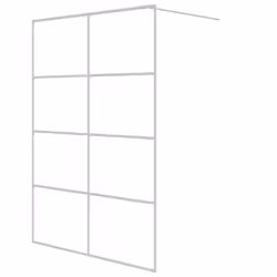 vidaXL Walk-in Shower Wall White 140x195 cm Clear ESG Glass Shower Screen
