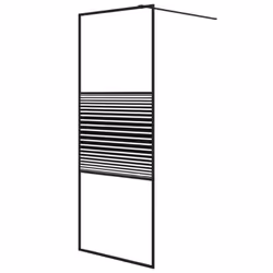 vidaXL Walk-in Shower Wall Black 80x195 cm Clear ESG Glass Shower Enclosure