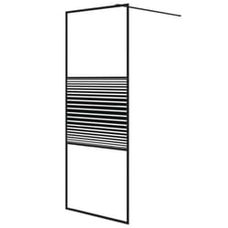 vidaXL Walk-in Shower Wall Black 80x195 cm Clear ESG Glass Shower Enclosure