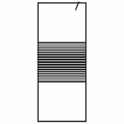 vidaXL Walk-in Shower Wall Black 80x195 cm Clear ESG Glass Shower Enclosure - Additional view 5