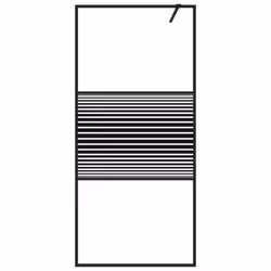 vidaXL Walk-in Shower Wall Black 90x195 cm Clear ESG Glass Shower Enclosure