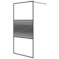 vidaXL Walk-in Shower Wall Black 100x195 cm Clear ESG Glass Shower Screen