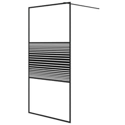 vidaXL Walk-in Shower Wall Black 100x195 cm Clear ESG Glass Shower Screen