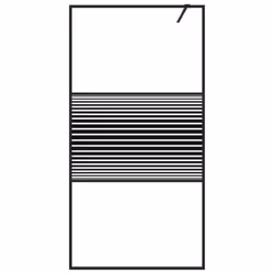 vidaXL Walk-in Shower Wall Black 100x195 cm Clear ESG Glass Shower Screen