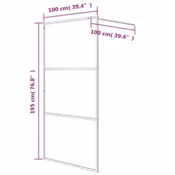 vidaXL Walk-in Shower Wall Black 100x195 cm Clear ESG Glass Shower Screen - Additional view 4
