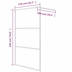 vidaXL Walk-in Shower Wall Black 115x195 cm Clear ESG Glass Shower Screen - Additional view 7
