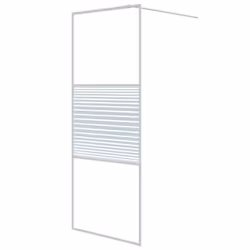 vidaXL Walk-in Shower Wall White 80x195 cm Clear ESG Glass Shower Enclosure