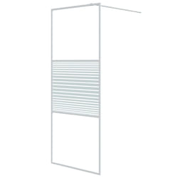 vidaXL Walk-in Shower Wall White 80x195 cm Clear ESG Glass Shower Enclosure