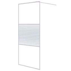 vidaXL Walk-in Shower Wall White 90x195 cm Clear ESG Glass Shower Enclosure