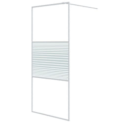 vidaXL Walk-in Shower Wall White 90x195 cm Clear ESG Glass Shower Enclosure