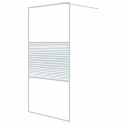 vidaXL Walk-in Shower Wall White 100x195 cm Clear ESG Glass Shower Screen