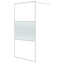 vidaXL Walk-in Shower Wall White 100x195 cm Clear ESG Glass Shower Screen