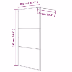 vidaXL Walk-in Shower Wall White 100x195 cm Clear ESG Glass Shower Screen