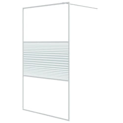 vidaXL Walk-in Shower Wall White 115x195 cm Clear ESG Glass Shower Screen