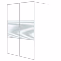 vidaXL Walk-in Shower Wall White 140x195 cm Clear ESG Glass Shower Screen