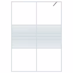 vidaXL Walk-in Shower Wall White 140x195 cm Clear ESG Glass Shower Screen