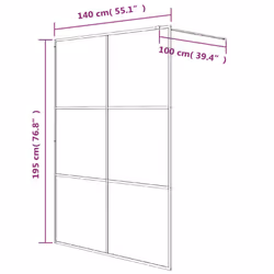 vidaXL Walk-in Shower Wall White 140x195 cm Clear ESG Glass Shower Screen - Additional view 4