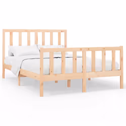 vidaXL Solid Wood Pine Bed Frame Wooden Bedstead Bed Base Multi Colours/Sizes - brown, 140 x 200 cm