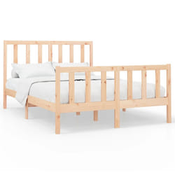 vidaXL Solid Wood Pine Bed Frame Wooden Bedstead Bed Base Multi Colours/Sizes - brown, 140 x 200 cm