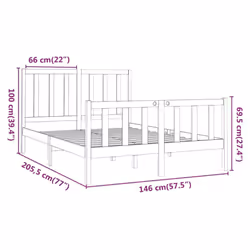 vidaXL Solid Wood Pine Bed Frame Wooden Bedstead Bed Base Multi Colours/Sizes - brown, 140 x 200 cm
