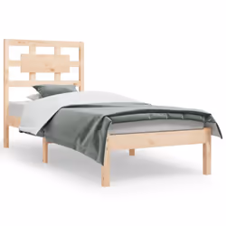 vidaXL Bed Frame Bed Base Bedstead Bedroom Mattress Foundation Solid Wood Pine - brown, 90 x 200 cm