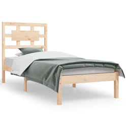 vidaXL Bed Frame Bed Base Bedstead Bedroom Mattress Foundation Solid Wood Pine - brown, 90 x 200 cm
