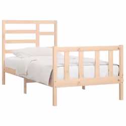 vidaXL Bed Frame Bed Base Bedstead Bedroom Mattress Foundation Solid Wood Pine - brown, 90 x 200 cm - Additional view 2
