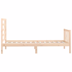 vidaXL Bed Frame Bed Base Bedstead Bedroom Mattress Foundation Solid Wood Pine - brown, 90 x 200 cm - Additional view 5