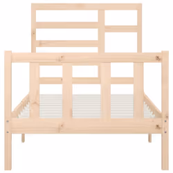 vidaXL Bed Frame Bed Base Bedstead Bedroom Mattress Foundation Solid Wood Pine - brown, 100 x 200 cm - Additional view 4