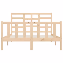 vidaXL Bed Frame Bed Base Bedstead Bedroom Mattress Foundation Solid Wood Pine - brown, 120 x 200 cm - Additional view 4